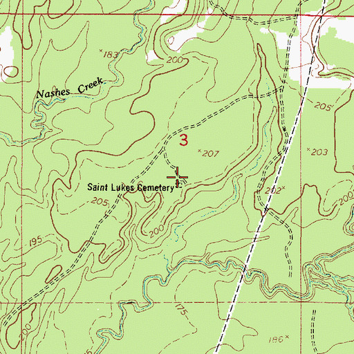 Topographic Map of Saint Lukes Cemetery, LA