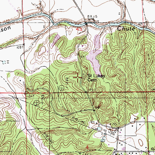 Topographic Map of Saint Lukes Cemetery, LA