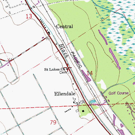 Topographic Map of Saint Lukes Church, LA