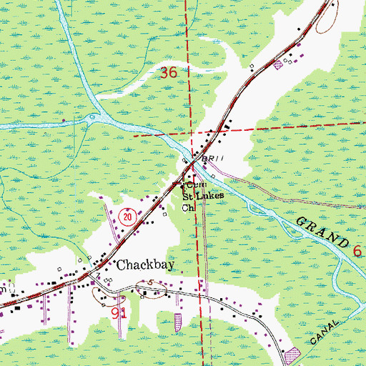 Topographic Map of Saint Lukes Church, LA
