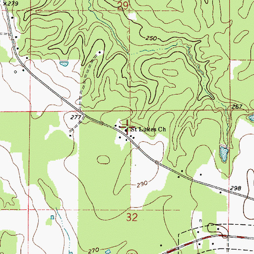 Topographic Map of Saint Lukes Church, LA