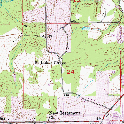 Topographic Map of Saint Lukes Church, LA