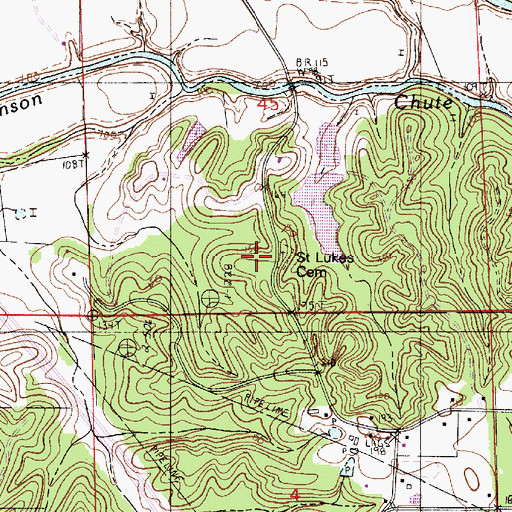 Topographic Map of Saint Lukes Church, LA