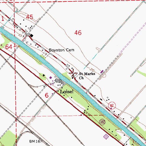 Topographic Map of Saint Marks Church, LA