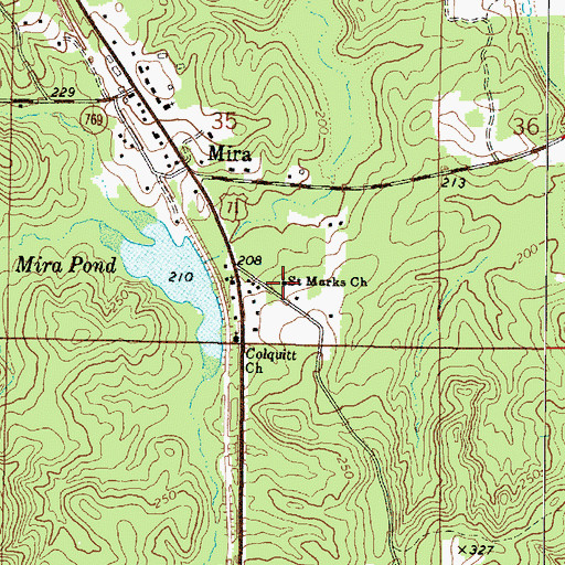 Topographic Map of Saint Marks Church, LA