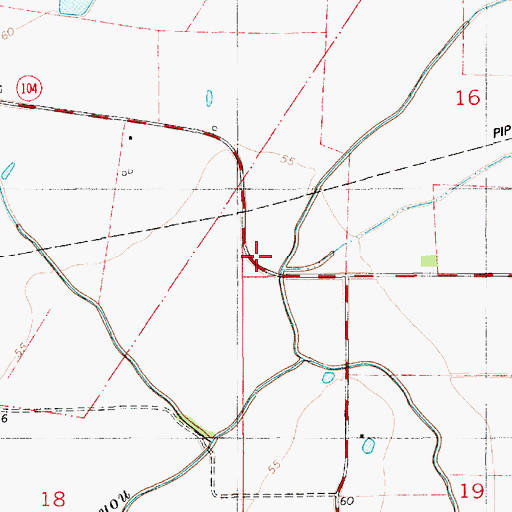 Topographic Map of Saint Mary Church, LA