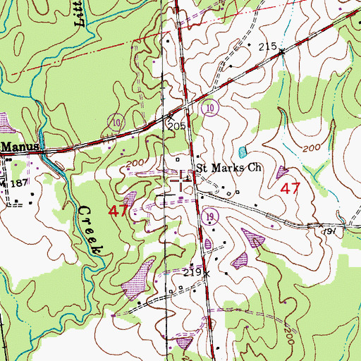 Topographic Map of Saint Marks Church, LA