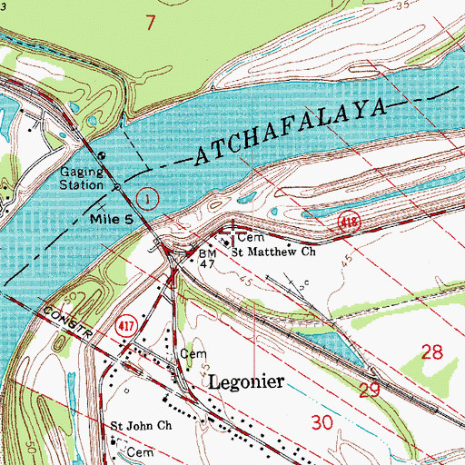 Topographic Map of Saint Matthew Church, LA