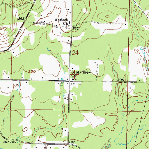 Topographic Map of Saint Matthew Church, LA