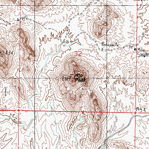 Topographic Map of Ajo Peak, AZ