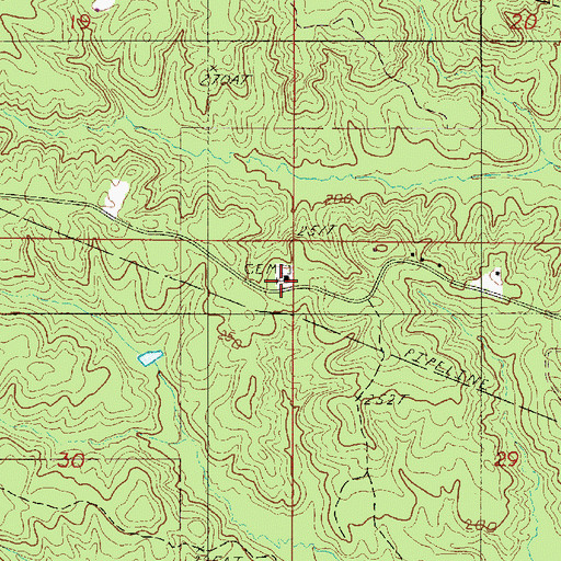 Topographic Map of Saint Matthews Church, LA