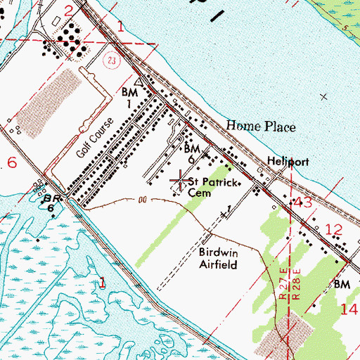 Topographic Map of Saint Patrick Cemetery, LA