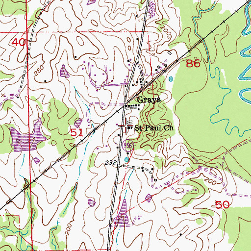 Topographic Map of Saint Paul Church, LA