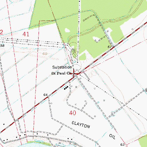 Topographic Map of Saint Paul Church, LA