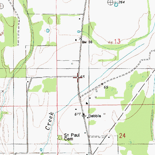 Topographic Map of Saint Paul Church, LA