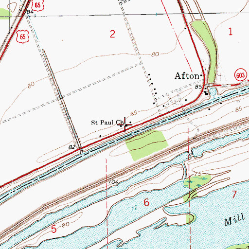 Topographic Map of Saint Paul Church, LA