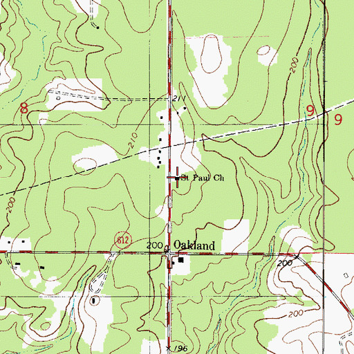 Topographic Map of Saint Paul Church, LA