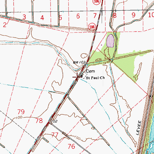 Topographic Map of Saint Paul Church, LA