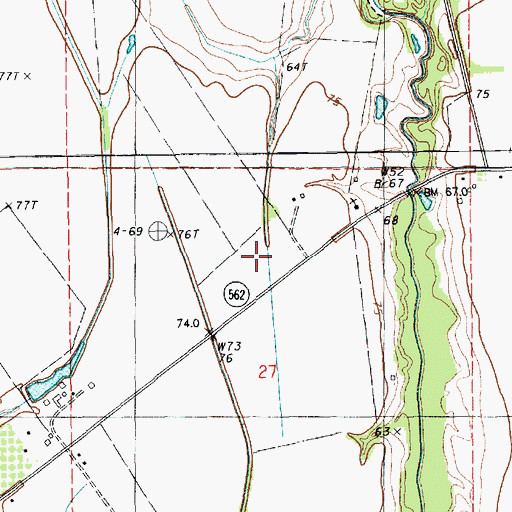 Topographic Map of Saint Paul Church Number 2, LA