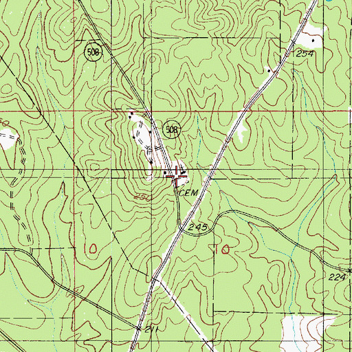 Topographic Map of Saint Paul School, LA