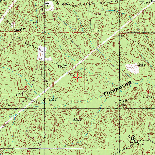 Topographic Map of Saint Pauls Cemetery, LA