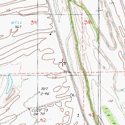 Topographic Map of Saint Peter Church, LA