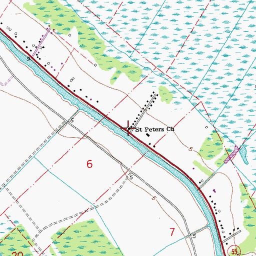 Topographic Map of Saint Peters Church, LA