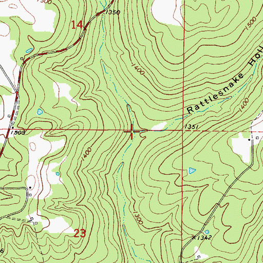 Topographic Map of Rattlesnake Hollow, AR