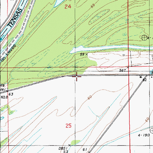 Topographic Map of Saint Peters Church, LA