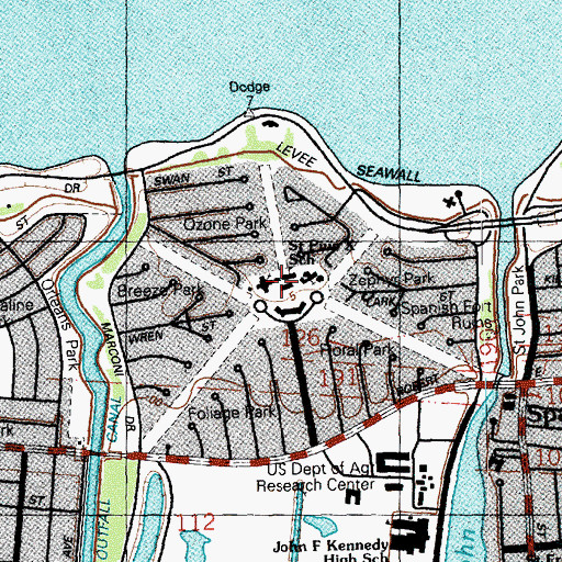 Topographic Map of Saint Pius X Elementary School, LA