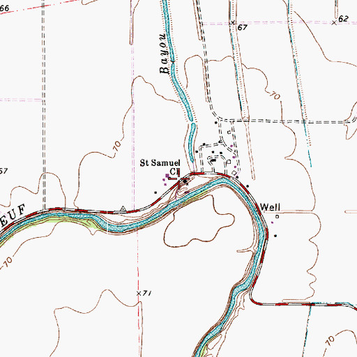 Topographic Map of Saint Samuel Church, LA