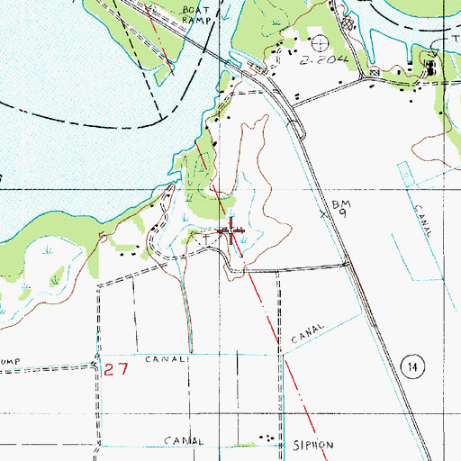 Topographic Map of Saint Theresa Church, LA