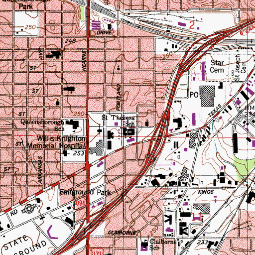 Topographic Map of Saint Theresa School, LA