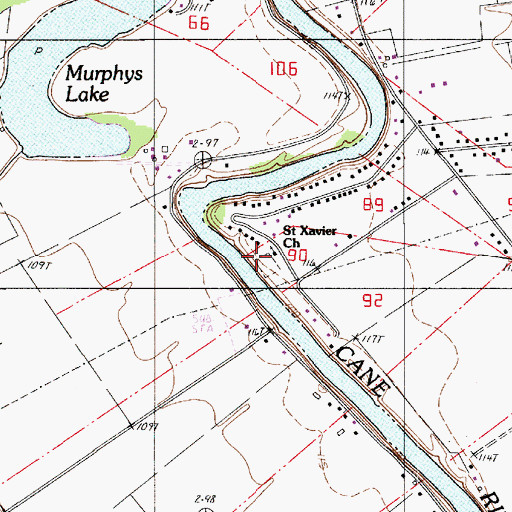 Topographic Map of Saint Xavier Church, LA