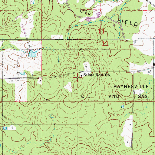 Topographic Map of Saints Rest Church, LA