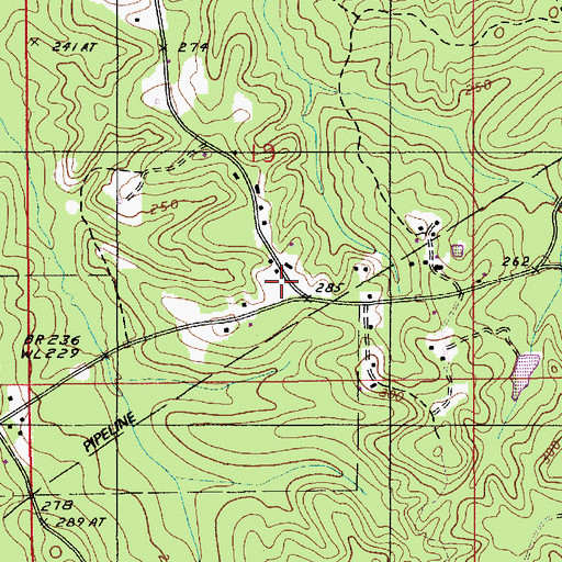 Topographic Map of Saints Rest School, LA