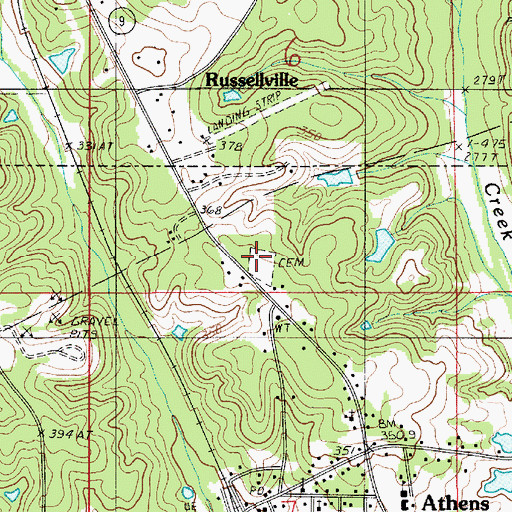 Topographic Map of Salem Cemetery, LA