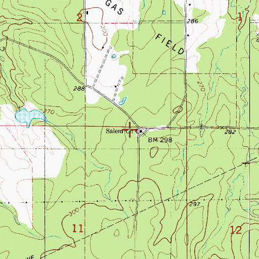 Topographic Map of Salem Church, LA