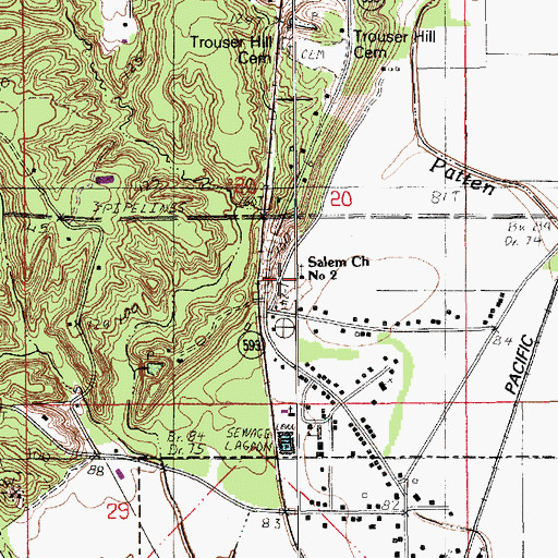 Topographic Map of Salem Church Number 2, LA