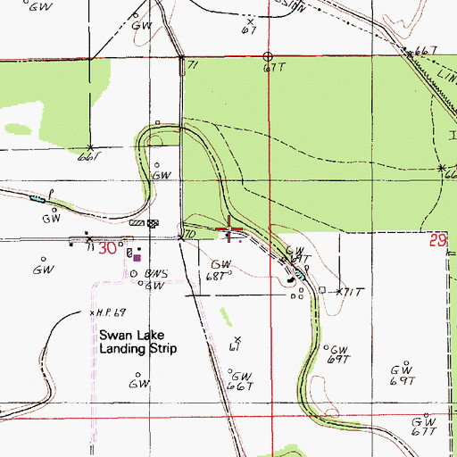 Topographic Map of Salem Church Number 3, LA