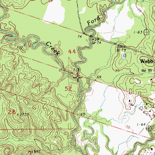 Topographic Map of Salem Creek, LA