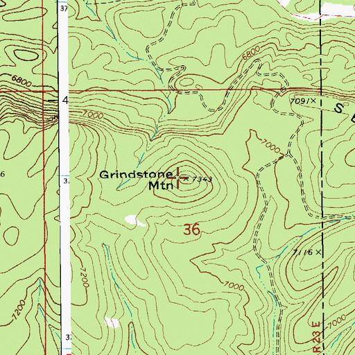 Topographic Map of Grindstone Mountain, AZ