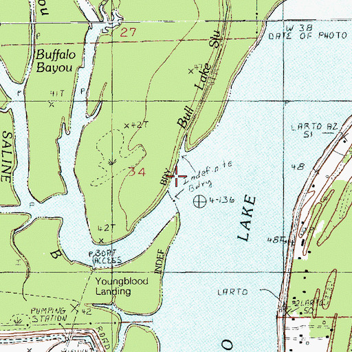 Topographic Map of Saline Bayou, LA