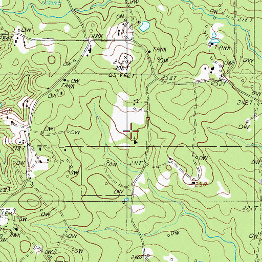 Topographic Map of Saline Church, LA