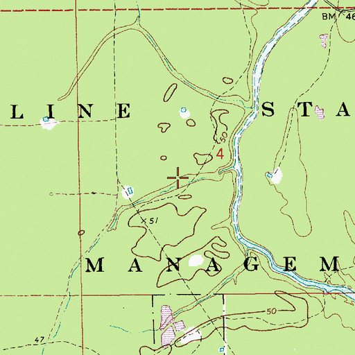 Topographic Map of Dewey W Wills State Wildlife Management Area, LA