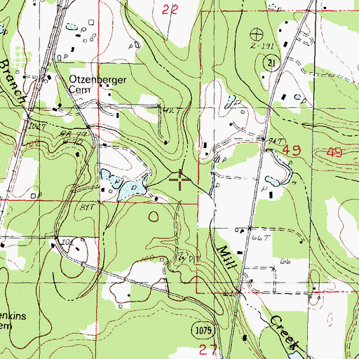 Topographic Map of Sals Branch, LA