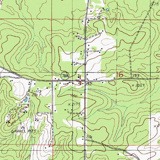 Topographic Map of Salt Springs Church, LA