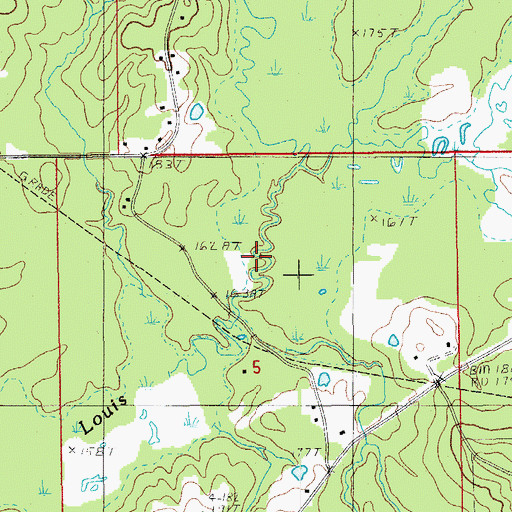 Topographic Map of Salty Creek, LA