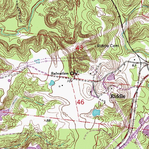 Topographic Map of Salvation Church, LA