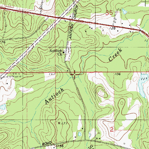 Topographic Map of Sam Brown Creek, LA